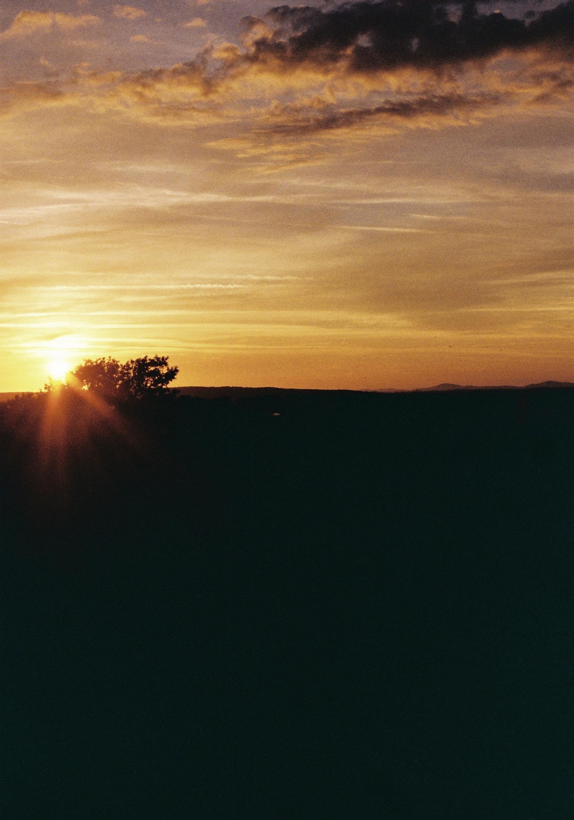 Winter sunset over the fields near Casa YUVI