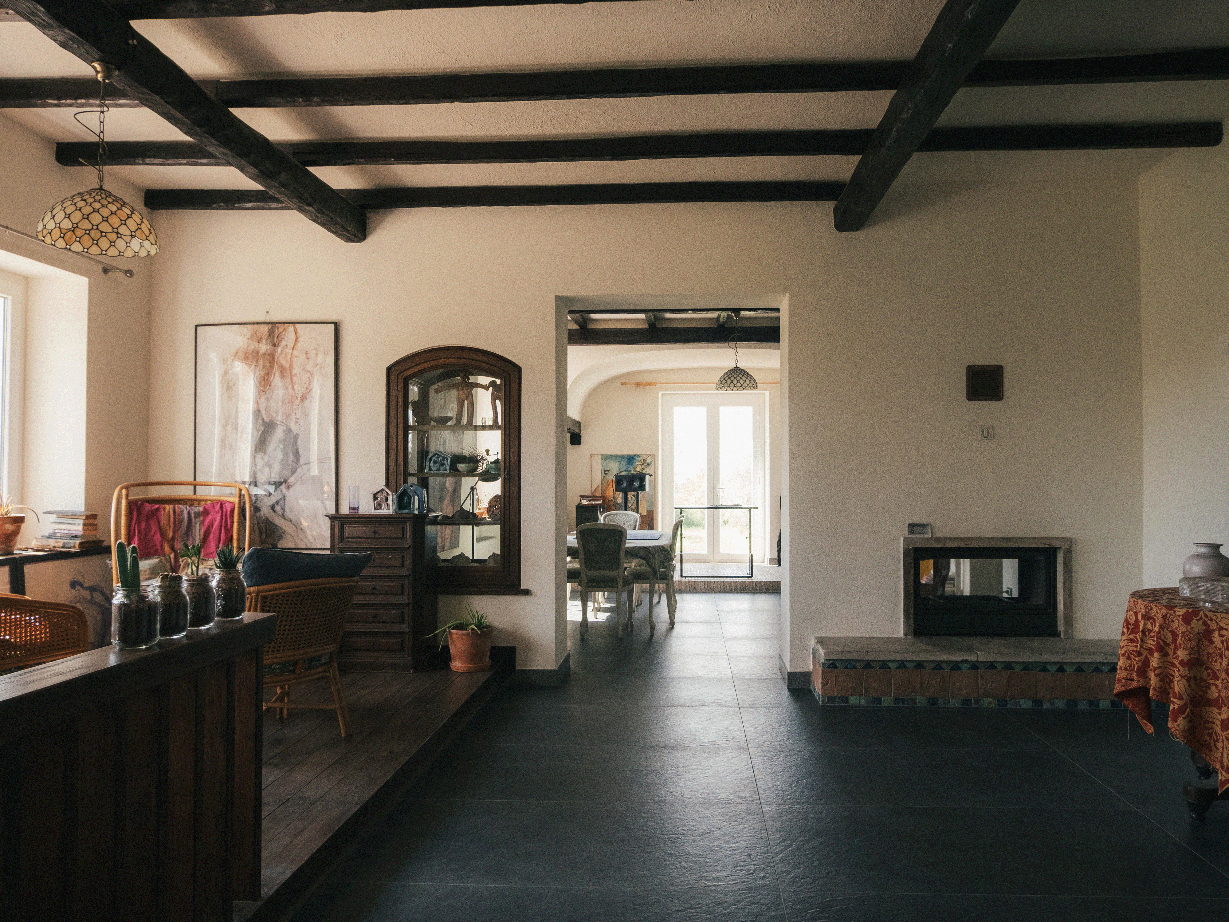 Cozy living room in Casa YUVI farmhouse